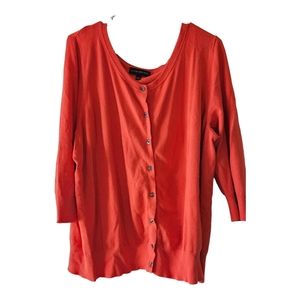 Red/orange 3/4" sleeve cardigan